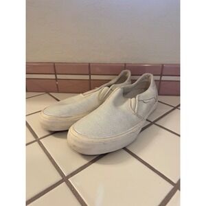 Vans Classic Slip-On Women's Shoes Iridescent White Sneakers Size 10